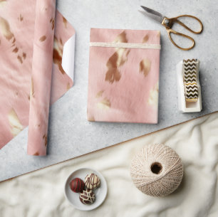 Südwest Blush Pink Gold Cowgirl Cowhide Geschenkpapier