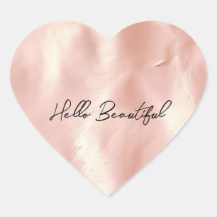 Südwest Blush Pink Gold Cowgirl Cowhide Herz-Aufkleber