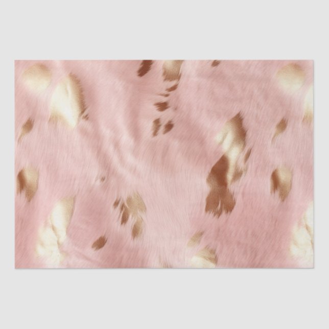 Südwest Blush Pink Gold Cowgirl Cowhide Seidenpapier (Vorderseite)