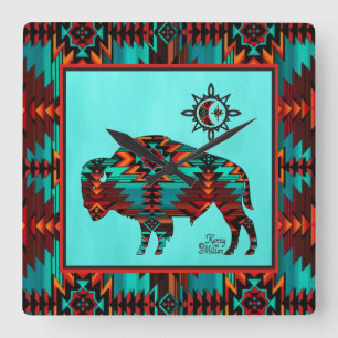 Südwest Buffalo Square Wall Clock Quadratische Wanduhr