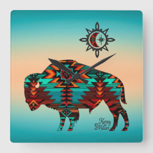 Südwest Buffalo Square Wall Clock Quadratische Wanduhr