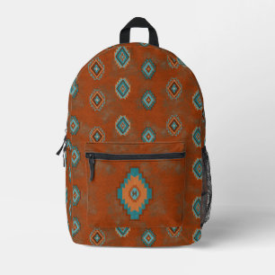 Südwest-Canyon-Kupfer-Türkis-Diamant-Monogramm Bedruckter Rucksack