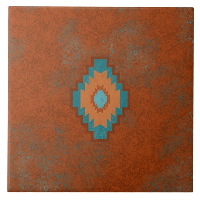 Südwest Canyons Diamond Geometric Muster Fliese (Vorderseite)