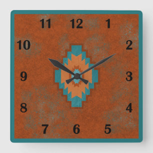 Südwest-Canyons Geometrischer Regelmäßiger Stil Quadratische Wanduhr