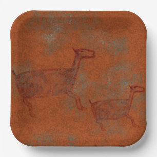 Südwest-Canyons-Hirsch-Petroglyphen-Design Papie Pappteller