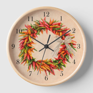 Südwest-Chile-Ristra-Vintage-Nummernrahmen Uhr