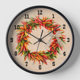 Südwest Chile Ristra Western Nummern Gerahmt Uhr