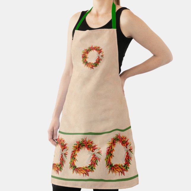 Südwest Chile Ristra Wreath auf Adobe Wall Schürze (InSitu)