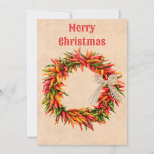 Südwest Chile Ristra Wreath Flat Christmas Card Feiertagskarte