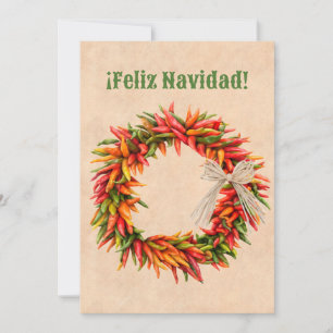 Südwest Chile Ristra Wreath Flat Holiday Card Feiertagskarte