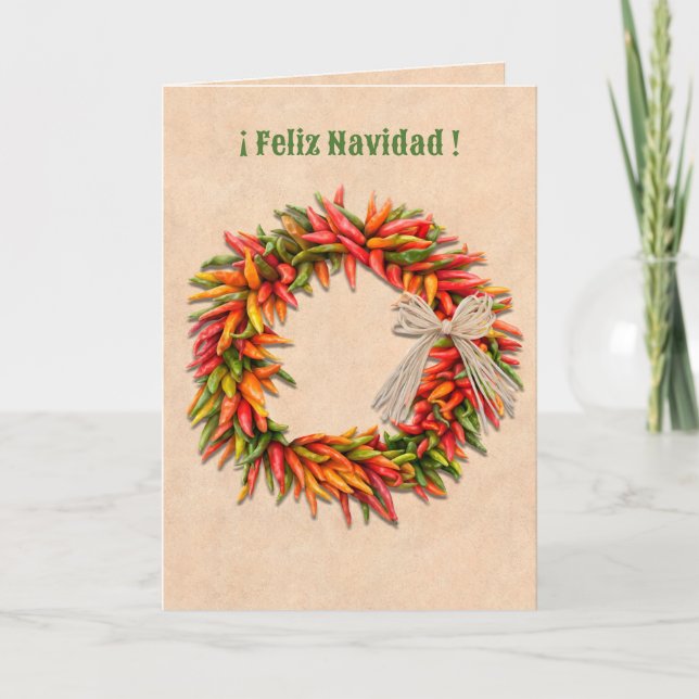 Südwest Chile Wreath Feliz Navidad Weihnachten Karte (Vorderseite)