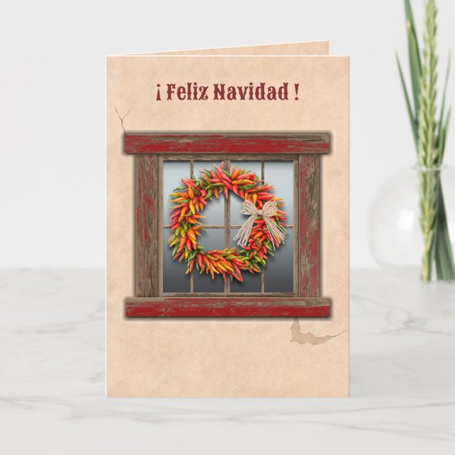 Südwest Chile Wreath Rustica Red Window Karte (Vorderseite)