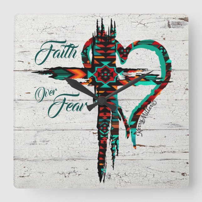 Südwest Cross Square Wall Clock Quadratische Wanduhr (Vorderseite)