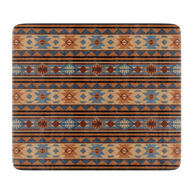 Südwest Design Adobe Gray Brown Tribal Muster Schneidebrett (Vorderseite)