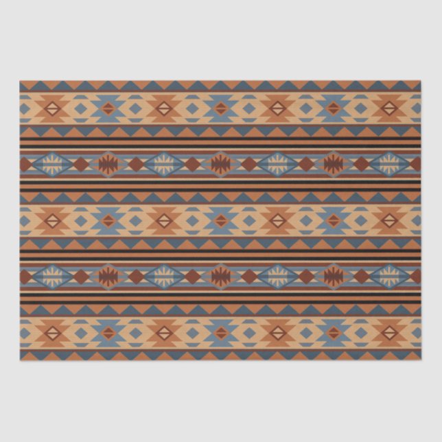 Südwest Design Adobe Gray Brown Tribal Muster Seidenpapier (Vorderseite)