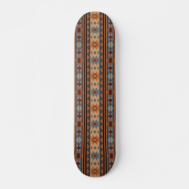Südwest Design Adobe Gray Brown Tribal Muster Skateboard (Vorne)