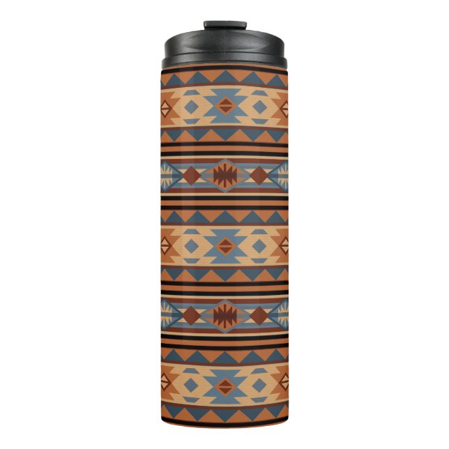 Südwest Design Adobe Gray Brown Tribal Muster Thermosbecher (Vorderseite)