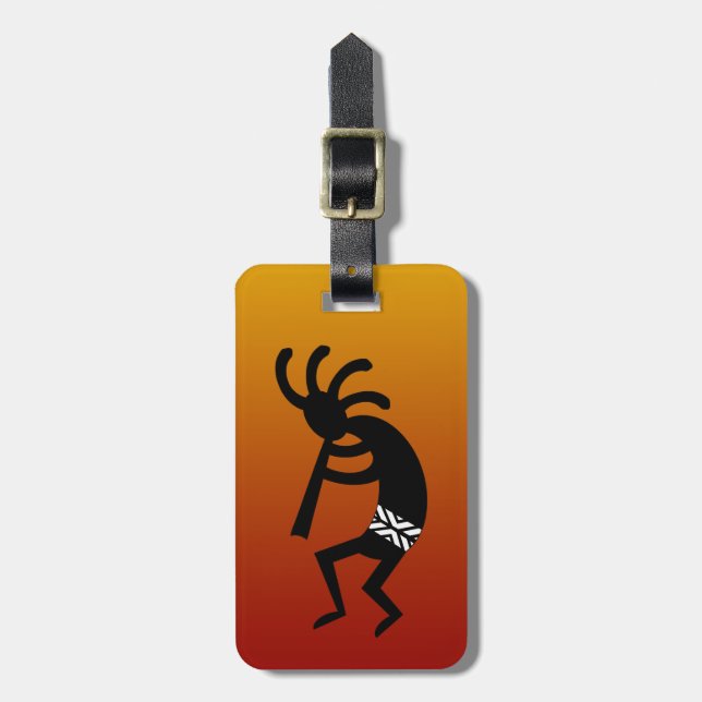 Südwest Design Dancing Kokopelli Gepäckanhänger (Vorderseite vertikal)