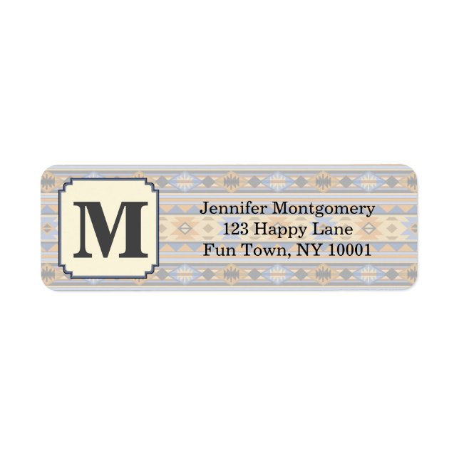 Südwest Design Gold Blue Grau Tribal Muster (Vorne)