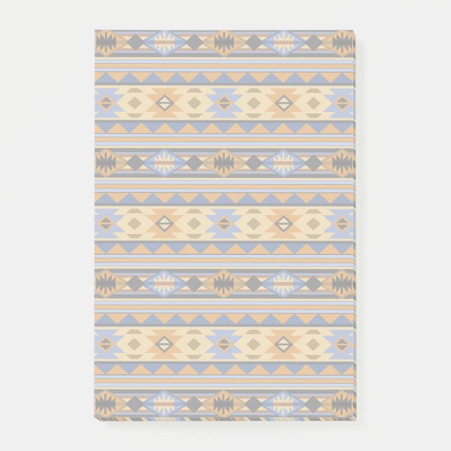 Südwest Design Gold Blue Grau Tribal Muster Post-it Klebezettel (Vorderseite)