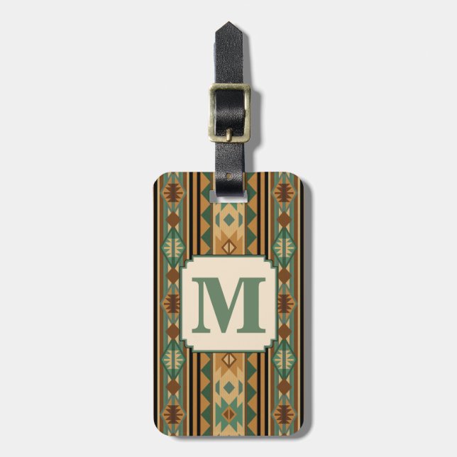 Südwest Design Green Brown Personalisiert Gepäckanhänger (Vorderseite vertikal)