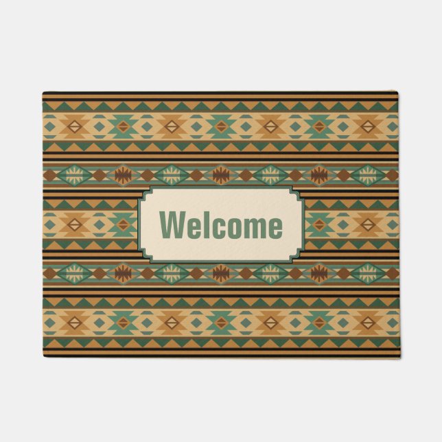 Südwest Design Green Brown Tan Fußmatte (Vorderseite)