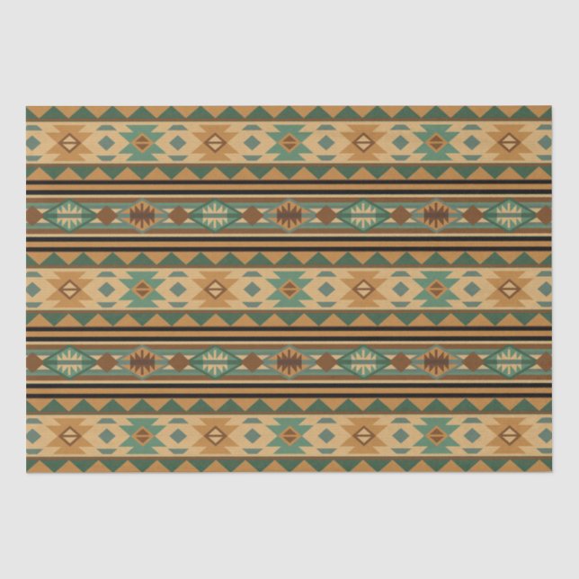 Südwest Design Green Brown Tan Seidenpapier (Vorderseite)