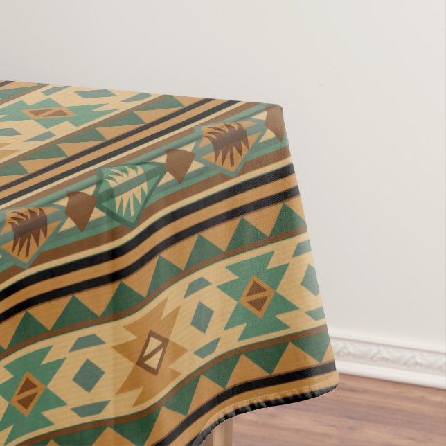 Südwest Design Green Brown Tan Tischdecke (Beispiel)