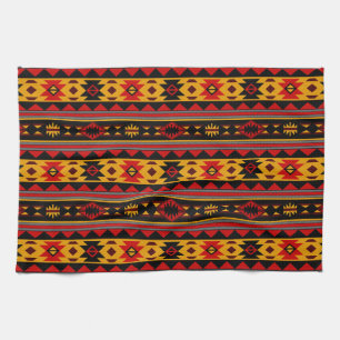 Südwest Design Red Black Gold Tribal Muster Geschirrtuch