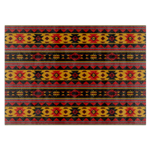 Südwest Design Red Black Gold Tribal Muster Schneidebrett
