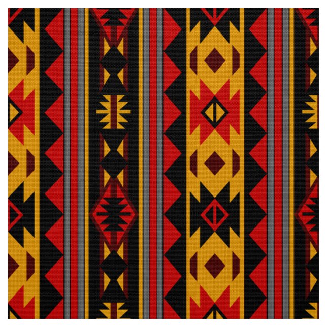 Südwest Design Red Black Gold Tribal Muster Stoff (Muster)