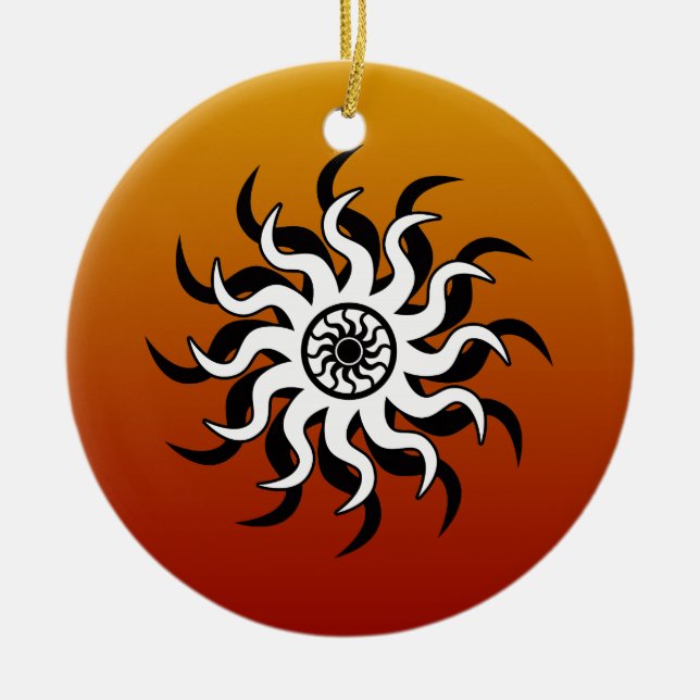 Südwest Design Tribal Sun Keramik Ornament (Vorne)