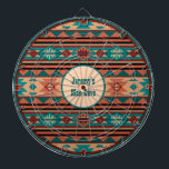Südwest Design Türkise Terracotta Monogram Dartscheibe<br><div class="desc">Indischer Amerikanische Ureinwohner im südwestlichen Stil mit traditionellen Farben in hellen und dunkeltürkisfarbenen Tönen,  Beige,  Terrakotta und Schwarz. Personalisieren Sie mit Ihrer eigenen Monogramm oder Text für die Dekoration dieses New Mexico,  Arizona,  Colorado,  und Utah Wüste Zuhause,  oder Betonung dieses Westerns tragen.</div>