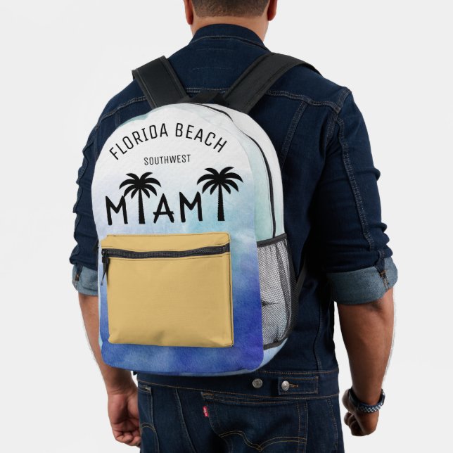 Südwest Florida Strand Miami Blue Bedruckter Rucksack (Insitu (Modell))
