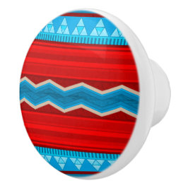 Südwest Fluss Canyon Geometric Red and Turquoise Keramikknauf