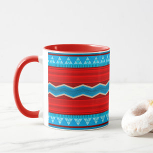 Südwest-Fluss-Canyon-Geometrisch-Rot-Türkis Tasse