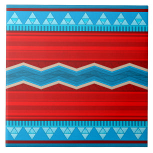 Südwest-Fluss-Canyon-Geometrisch-Rot-Turquoise Fliese