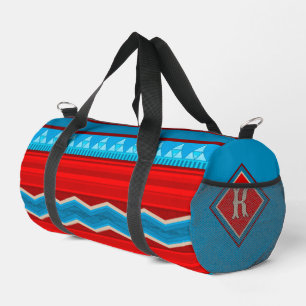 Südwest-Fluss Rot Türkis Sm Personalisiert Duffle Bag