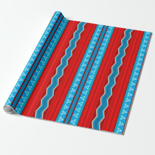 Südwest-Flusscanyon geometrisch Rot Türkis Geschenkpapier