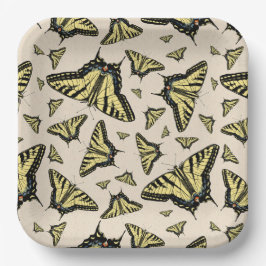 Südwest-Gelbe Frack-Schmetterlinge überall Pappteller