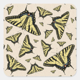 Südwest-Gelbe Frack-Schmetterlinge überall Quadratischer Aufkleber