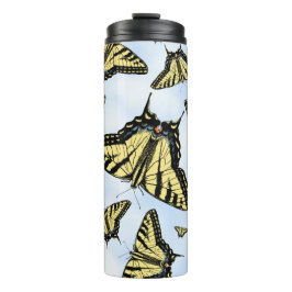 Südwest-Gelbes Frack Butterfly Blue Sky Thermosbecher
