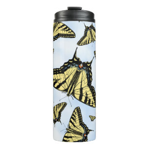 Südwest-Gelbes Frack Butterfly Blue Sky Thermosbecher