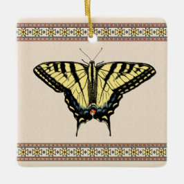 Südwest-Gelbes Frack Butterfly Keramikornament