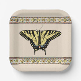 Südwest-Gelbes Frack Butterfly Pappteller