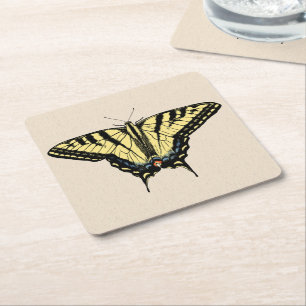Südwest-Gelbes Frack Butterfly Rechteckiger Pappuntersetzer
