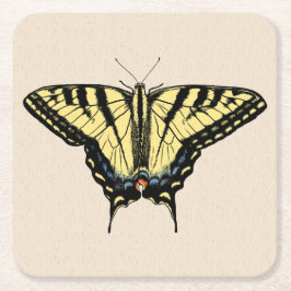 Südwest-Gelbes Frack Butterfly Rechteckiger Pappuntersetzer