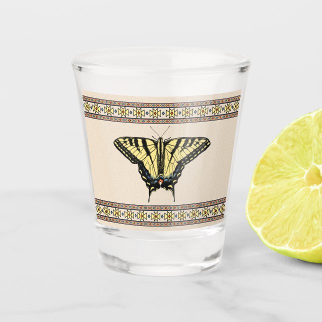 Südwest-Gelbes Frack Butterfly Schnapsglas (Vorderseite)