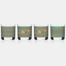 Südwest Geometric Pattern and Fun Javelinas Whiskyglas