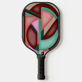 Südwest-Geometrie-Symphonie Mid-Century-Abstrakt Pickleball Schläger